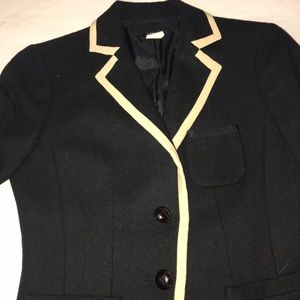 J. Crew Jackets & Coats - Jcrew black wool blazer with cream piping J. Crew Jackets & Coats - Jcrew black wool blazer with cream piping